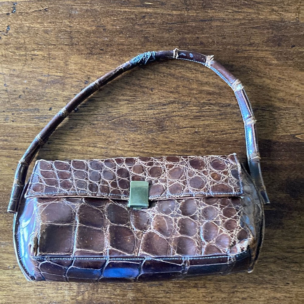 Vintage reptile (alligator?) skin bag by Garbor